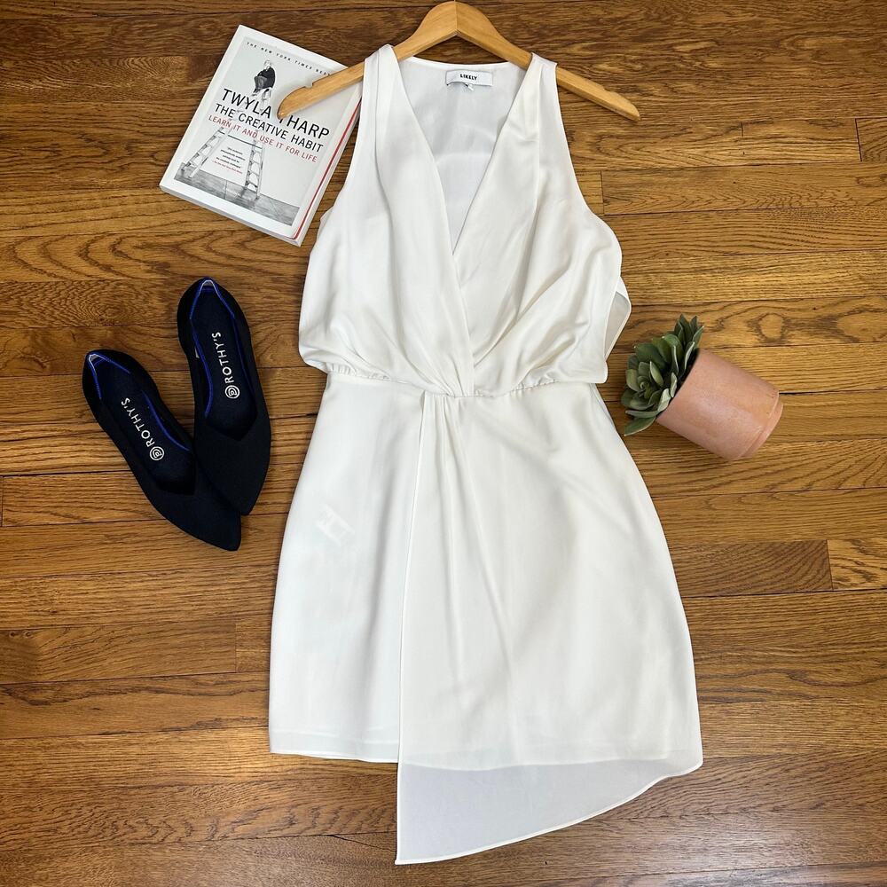 Likely White V-Neck Mini Dress
